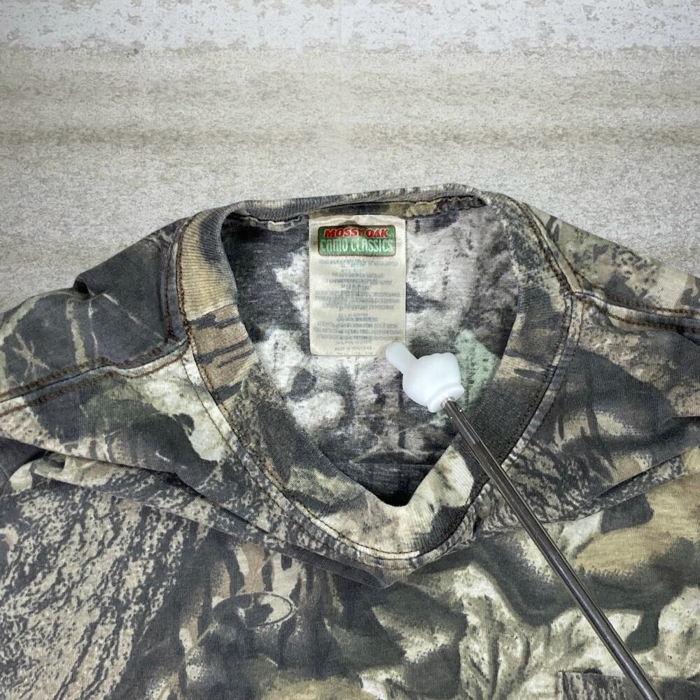 Vintage 90s Mossy Oak Shirt Mens XL Hunting Camo Cotton Short Sleeve Woodland - Picture 4 of 5